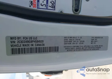 2023 Dodge Charger Sxt from USA, damaged, VIN 2C3CDXBG8PH584520